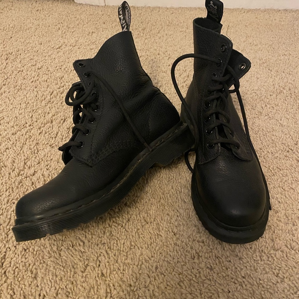 Dr. Martens Black Leather Moto Boots